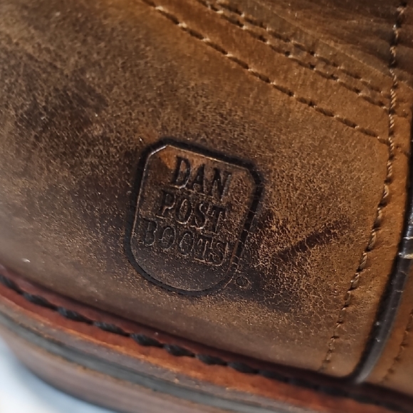 Dan Post Distressed Tan Western Boots - Picture 2 of 7